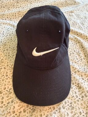 Nike Black Baseball Cap with White Swoosh